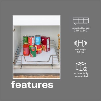 Image showing 8 th Household Essentials 20 in. 1-Tier Sliding Under-Cabinet Organizer