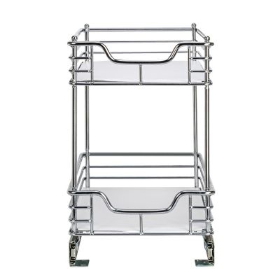 Image showing 7 th Household Essentials 11.5 in. 2-Tier Design Trend Sliding Under-Cabinet Organizer