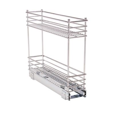 Household Essentials Narrow Chrome Sliding Cabinet Storage Organizer