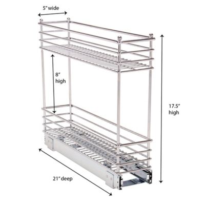 Image showing  Narrow Chrome Sliding Cabinet Storage Organizer