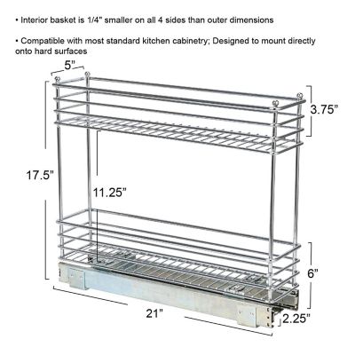 Image showing  Narrow Chrome Sliding Cabinet Storage Organizer