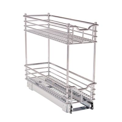 Household Essentials 7 in. Narrow Chrome Sliding Cabinet Storage Organizer