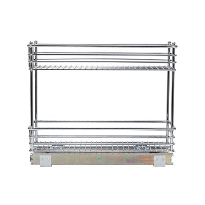 Image showing 8 th Household Essentials 7 in. Narrow Chrome Sliding Cabinet Storage Organizer