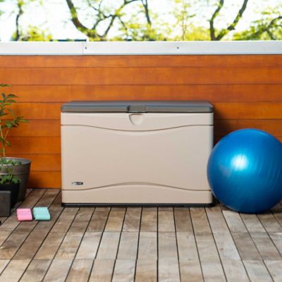 Image showing  80 gal. High-Density Outdoor Storage Box, Black/Brown