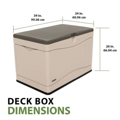 Image showing 6 th Lifetime 80 gal. High-Density Outdoor Storage Box, Black/Brown