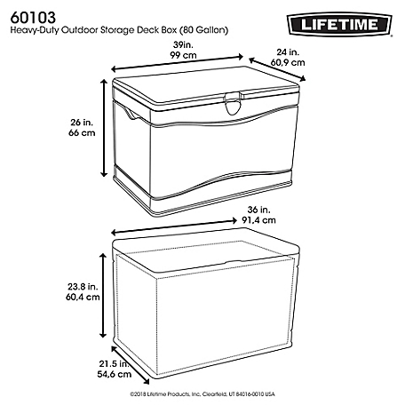 Lifetime 80 Gallon Outdoor Storage Box