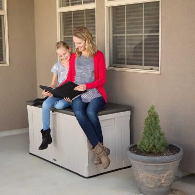 Image showing 9 th Lifetime 116 gal. High-Density Outdoor Storage Box, Desert Sand