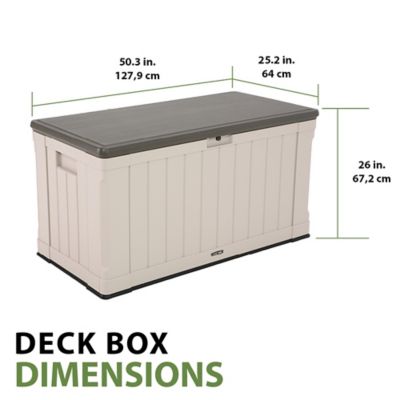 Image showing 17 th Lifetime 116 gal. High-Density Outdoor Storage Box, Desert Sand