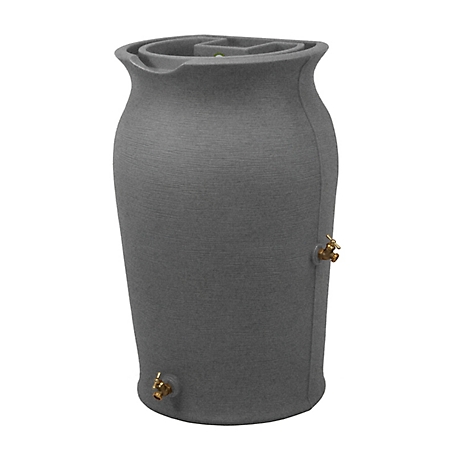 Good Ideas 50 gal. Impressions Amphora Rain Saver Barrel, Dark Granite