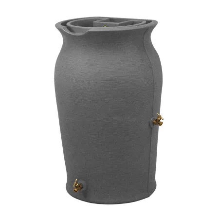 Good Ideas 50 gal Impressions Amphora Rain Saver Barrel Dark Granite Rain Barrels