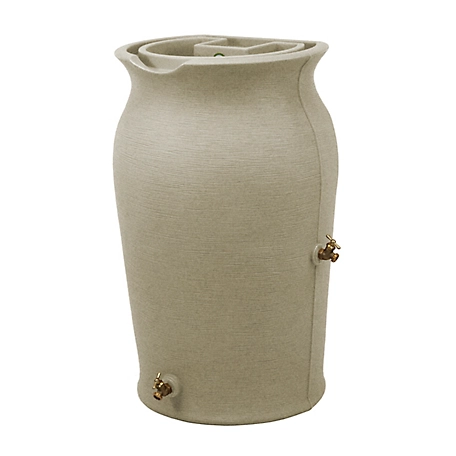 Good Ideas 50 gal. Impressions Amphora Rain Saver Barrel, Sandstone