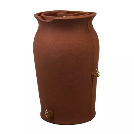 Good Ideas 50 gal Impressions Amphora Rain Saver Barrel Terracotta Rain Barrels