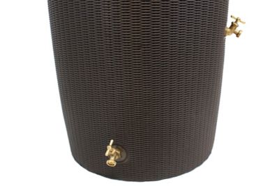 Image showing  50 gal. Impressions Bali Rain Saver Barrel with Planter Top, Dark Brown