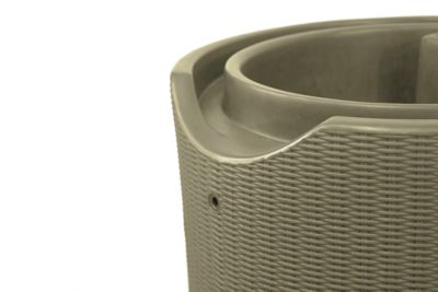 Image showing  50 gal. Impressions Bali Rain Saver Barrel with Planter Top, Desert Sand