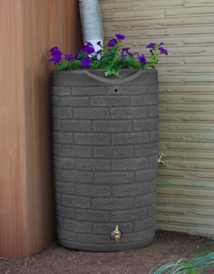 Image showing  50 gal. Impressions Downton Rain Saver Barrel, Dark Granite