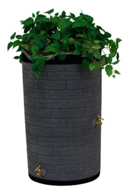 Good Ideas 50 gal. Impressions Downton Rain Saver Barrel, Dark Granite, Darkened Ribs