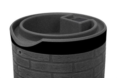 Image showing  50 gal. Impressions Downton Rain Saver Barrel, Dark Granite, Darkened Ribs