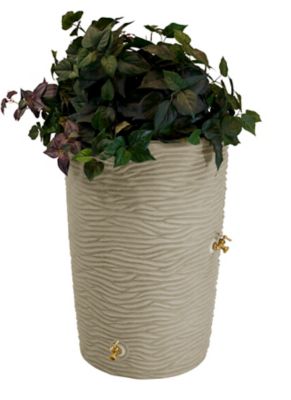 Good Ideas 50 gal. Impressions Palm Rain Saver Barrel, Sandstone -  IMP-L50-SAN