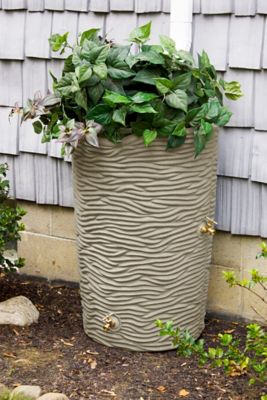 Image showing  50 gal. Impressions Palm Rain Saver Barrel, Sandstone