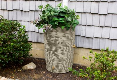 Image showing  50 gal. Impressions Palm Rain Saver Barrel, Sandstone