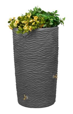 Good Ideas 65 gal. Impressions Palm Rain Saver Barrel, Dark Granite