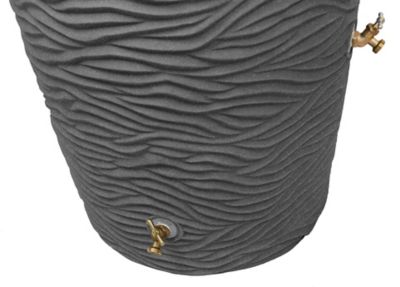 Image showing  65 gal. Impressions Palm Rain Saver Barrel, Dark Granite