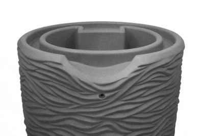 Image showing 5 th Good Ideas 65 gal. Impressions Palm Rain Saver Barrel, Dark Granite