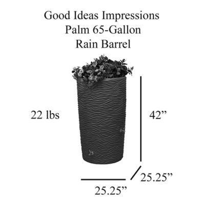 Image showing  65 gal. Impressions Palm Rain Saver Barrel, Terra Cotta