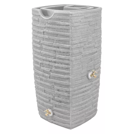 Good Ideas 50 gal Impressions Riverwalk Rain Saver Barrel Light Granite Rain Barrels