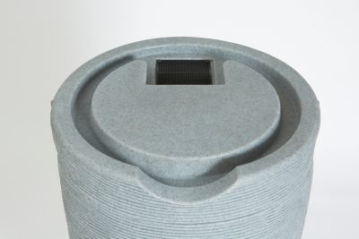 Image showing  50 gal. Impressions Stone Rain Saver Barrel, Light Granite, Stand Included