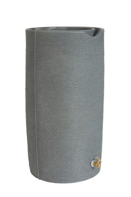Image showing  50 gal. Impressions Stone Rain Saver Barrel, Light Granite, Stand Included