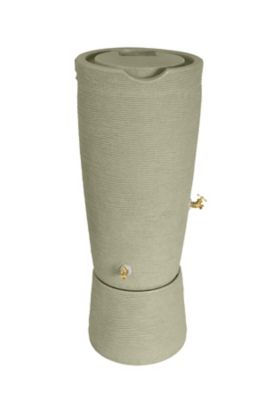 Image showing  50 gal. Impressions Stone Rain Saver Barrel, Sandstone, Stand Included