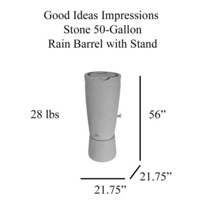 Image showing  50 gal. Impressions Stone Rain Saver Barrel, Sandstone, Stand Included