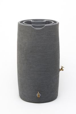 Good Ideas 65 gal. Impressions Stone Rain Saver Barrel, Dark Granite