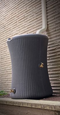 Image showing 5 th Good Ideas 65 gal. Impressions Willow Rain Saver Barrel, Dark Brown