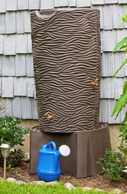 Image showing  Rain Wizard Universal Rain Barrel Stand for Good Ideas Rain Barrels, Oak