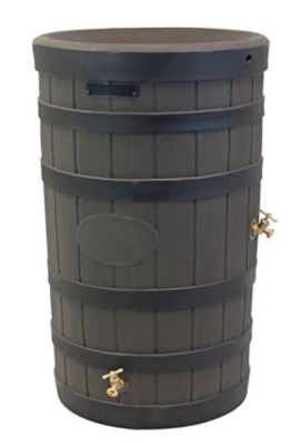 Good Ideas 50 gal. Rain Wizard American Oak Rain Barrel, Oak, Darkened Ribs