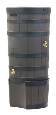 Good Ideas 50 gal. American Oak Rain Barrel, Oak, Darkened Ribs, Stand Included