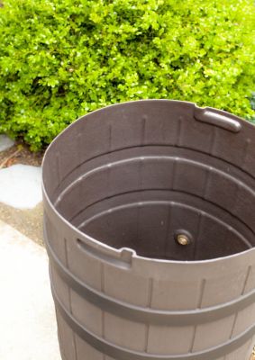 Image showing  50 gal. American Oak Rain Barrel, Oak, Darkened Ribs, Stand Included