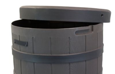 Image showing  50 gal. American Oak Rain Barrel, Oak, Darkened Ribs, Stand Included