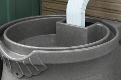 Image showing  50 gal. Rain Wizard Urn Rain Barrel, Dark Granite