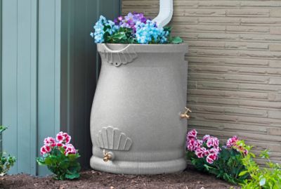 Image showing  50 gal. Rain Wizard Urn Rain Barrel, Light Granite