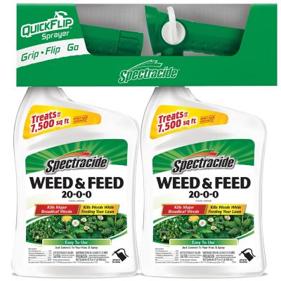 Spectracide 32 fl. oz. 7,500 sq. ft. Weed and Feed 20-0-0 Weed Killer, 2 pk., Hose-End Concentrate