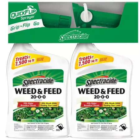 Spectracide 32 fl ounces 20-0-0 Weed and Food Killer 7 500 sq ft Hose End Concentrate 2 Pack Weed & Feed