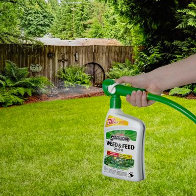 Image showing  32 fl. oz. 7,500 sq. ft. Weed and Feed 20-0-0 Weed Killer, Hose-End Concentrate, 2-Pack