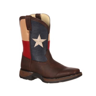 Image showing  Unisex Kids' Brown TX Flag Lil Rebel Boots