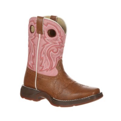 Image showing 0 th Durango Girls' Lil' Rebel Western Boots, Tan/Pink