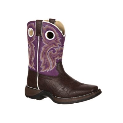 Durango Girls' Lil' Rebel Western Boots, Brown/Purple