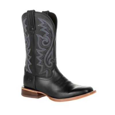 Durango Men's 12 in. 10.5M Raven Black Arena Pro Western Boots, Square Toe, Full-Grain Leather, DDB0256