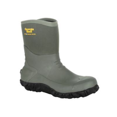 Georgia Boot Men's Waterproof Rubber Boots, 10 in.